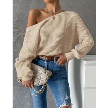 Labolliy Twist Back Pullover Sweater for Women Stylish