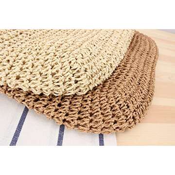 Naimo Women Straw Beach Shoulder Bag Woven Tote Handbag Large Handmade Weaving Summer Casual Hobo Bag