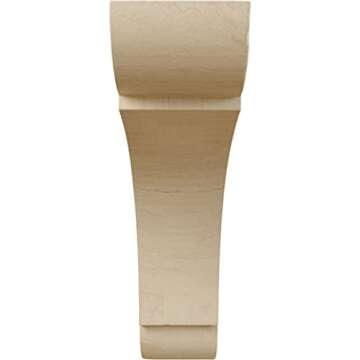 Ekena Millwork BKTW01X06X06OLRW Small Olympic Wood Wood Brackets,'1.75 Wx6 Dx6 H Inch' , Rubberwood