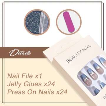 Mowyem 24 PCS Press On Nails Square Fake Nails Press Ons Short Nails Red False Nails Glossy Stick On Nails for Women Girls Manicure Decoration Accessories (Love)