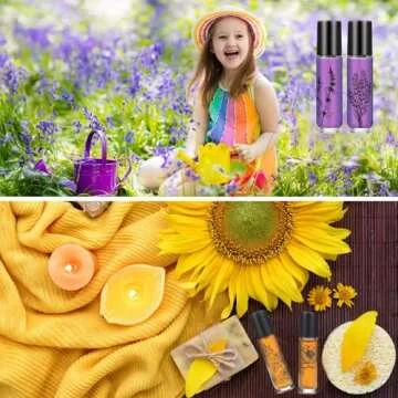 10 Pieces Essential Oil Roller Bottles 10 ml Empty Roller Bottles for Essential Oils Lip Oil, Glass Refillable Oil Container Printed with Patterns