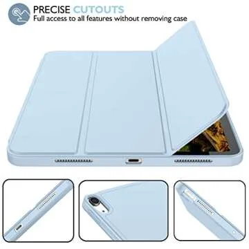 iMieet iPad Air 11 Inch Case M2 2024, iPad Air 5th/4th Generation Case 2022/2020 10.9 Inch with Pencil Holder, Trifold Stand Smart Case(Sky Blue)