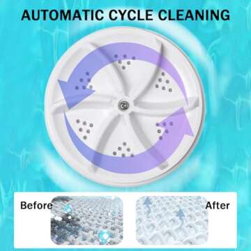 Mini portable USB Washing Machine | Sink Washing Machine Ultrasonic Turbo Washer for Clothes and Dishes. Perfect for Travel, Business, Camping, Home, College, RV, and Apartments