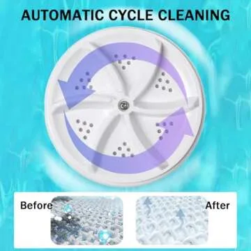 Mini portable USB Washing Machine | Sink Washing Machine Ultrasonic Turbo Washer for Clothes and Dishes. Perfect for Travel, Business, Camping, Home, College, RV, and Apartments