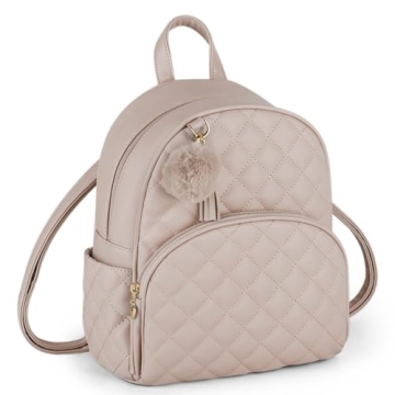 ECOSUSI Mini Backpack for Women Leather Small Backpack Purse with Charm