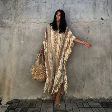 Maleroads Women Maxi Dress Tunic Kaftan for Summer Style