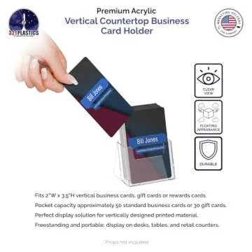 Durable Clear Acrylic Business Card Holder for Desks