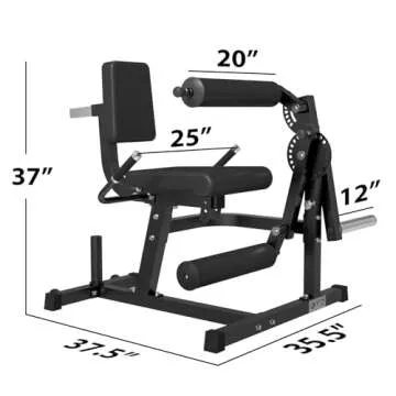 GMWD Adjustable Leg Exercise Bench with Plate Loaded, Extension and Curl Machine, Silver