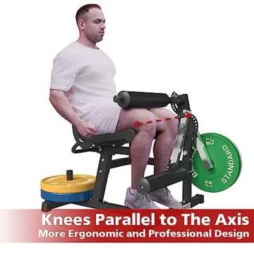 GMWD Adjustable Leg Exercise Bench with Plate Loaded, Extension and Curl Machine, Silver