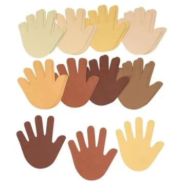Colorations Colors Like Me Hand Shapes – Set of 24 - People Cutout, Skin Tone & Color, Multicultural Paper, Classroom Decorations, Arts & Crafts