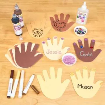 Colorations Colors Like Me Hand Shapes – Set of 24 - People Cutout, Skin Tone & Color, Multicultural Paper, Classroom Decorations, Arts & Crafts