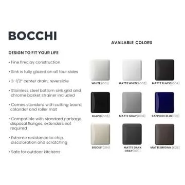 BOCCHI Contempo Workstation Apron Front Step Rim Fireclay 33 in. Single Bowl Kitchen Sink with Accessories in White