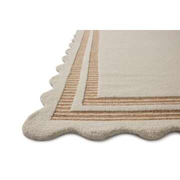 Loloi Chris Loves Julia Scottie Collection SCO-01 Ivory/Rust 3'-6" x 5'-6", .87" Pile Height, Accent Rug