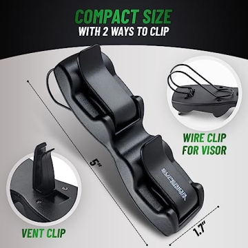 Durable Sunglass Holder for Car Visor - 2 Pack