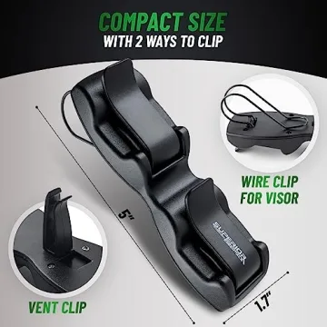 Durable Sunglass Holder for Car Visor - 2 Pack