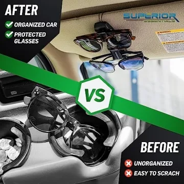 Durable Sunglass Holder for Car Visor - 2 Pack