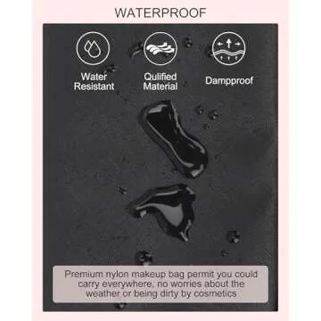 Relavel Small Makeup Bag, Makeup Brush Cosmetic Organizer, Portable 2 Layer Travel Makeup Organizer, Cosmetic Bag for Women, Handbag Purse Pouch, Compact Capacity for Daily Use (Black)