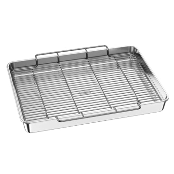 Baker's Secret Eco-Friendly Roasting Pan with Carbon Steel Rack - Perfect for Thanksgiving and Holid...