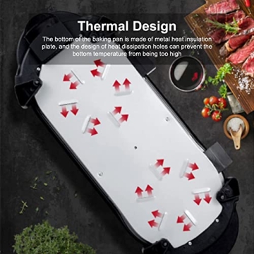 2 in 1 Hot Pot Grill 2200W Non-Stick for Indoor Use