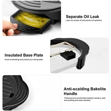 2 in 1 Hot Pot Grill 2200W Non-Stick for Indoor Use