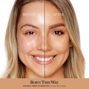 Too Faced Born This Way Natural Finish Longwear Liquid Foundation | Medium-To-Full Coverage | Hydrat...