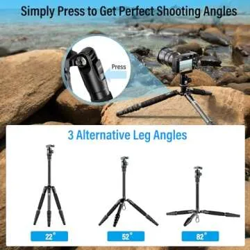 Sirui Compact Traveler 5C Tripod 54.3 inches Lightweight Carbon Fiber Travel Tripod Portable Camera Tripod with 360° Panorama Ball Head for Arca Swiss Quick Release Plate Load Capacity Up to 8.8lbs