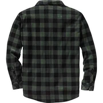Legendary Whitetails Men's Standard Navigator Fleece Button Up Shirt, Night Forest Plaid, X-Large