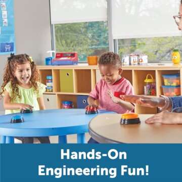 Learning Resources Lights and Sounds Buzzers,Set of 4, Ages 3+, Game Show and Classroom Buzzers, Fam...