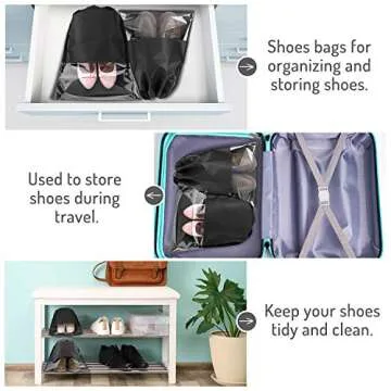 15-Piece Large Travel Shoe Bag Set for Easy Organization