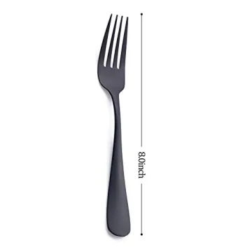 Matte Black Dinner Fork Set - Elegant Flatware for All Occasions