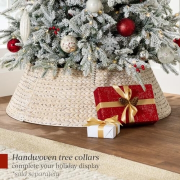 Best Choice Products Lighted Aspen Christmas Tree, 7.5ft Flocked Artifical Noble Fir, Pre-Lit White & Multicolored LED Lights Premium Holiday Décor