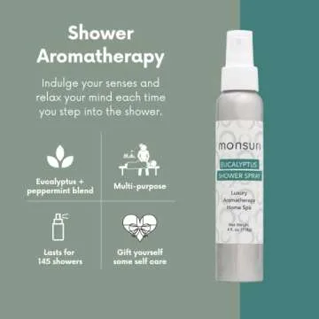 Shower Spray Aromatherapy Spa Room Oils: A Steam Spray Shower Mist Trio for a Luxurious Self Care at Home Spa Day. Eucalyptus Spray Shower, Lavender Aromatherapy Essential Spray and Citrus Spa Spray.