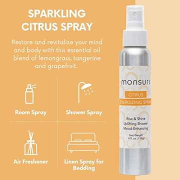 Shower Spray Aromatherapy Spa Room Oils: A Steam Spray Shower Mist Trio for a Luxurious Self Care at Home Spa Day. Eucalyptus Spray Shower, Lavender Aromatherapy Essential Spray and Citrus Spa Spray.