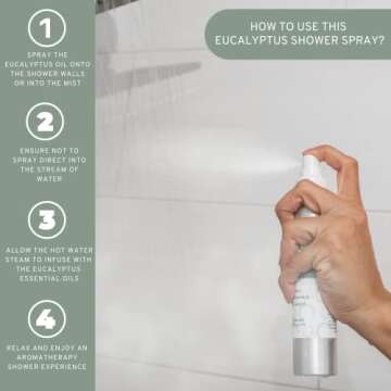 Shower Spray Aromatherapy Spa Room Oils: A Steam Spray Shower Mist Trio for a Luxurious Self Care at Home Spa Day. Eucalyptus Spray Shower, Lavender Aromatherapy Essential Spray and Citrus Spa Spray.