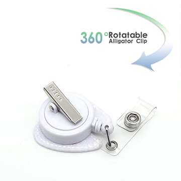 Smiling Tooth Shape Felt Badge Holder Cute Medical Retractable ID Badge Reel Gift for Nurse/Doctor/Dentist/Medical Staff