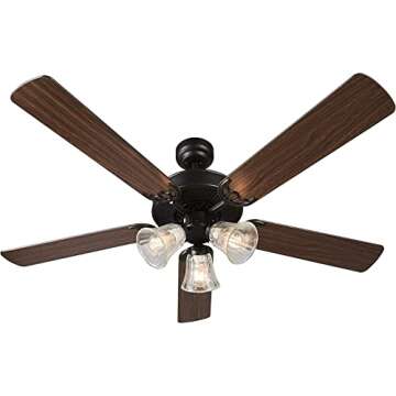 Stylish 52 Inch Ceiling Fan with Light and Remote Control