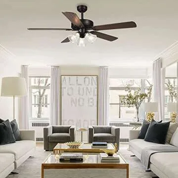 Stylish 52 Inch Ceiling Fan with Light and Remote Control