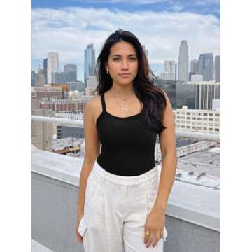 Abonlen Womens Tank Tops Ribbed Sleeveless Tops for Women Scoop Neck Basic Tees Soft Lounge Causal Workout Shirts(Black,S)