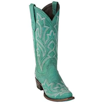 Lane Women's Saratoga Western Boot Snip Toe Turquoise 6 M