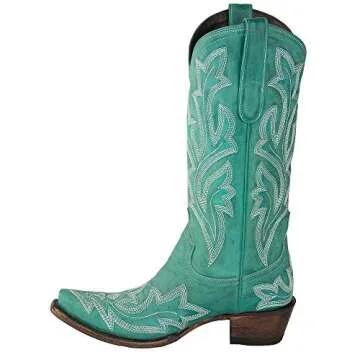 Lane Women's Saratoga Western Boot Snip Toe Turquoise 6 M