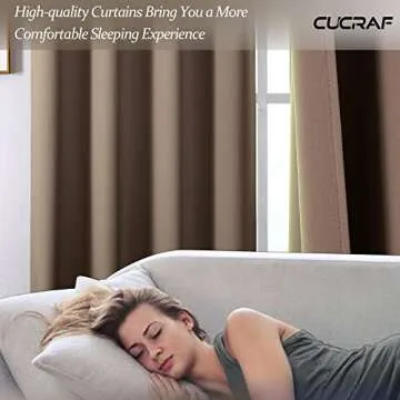 CUCRAF Blackout Curtains 72 inches Long, Room Darkening Window Curtain Panels, Rod Pocket Thermal Insulated Solid Drapes for Bedroom Living Room, 52x72 inch, Khaki, Set of 2 Panels