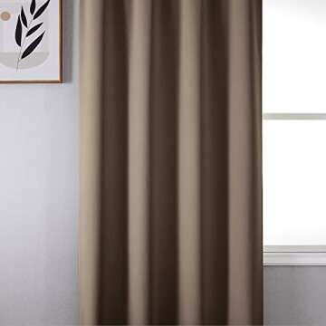 CUCRAF Blackout Curtains 72 inches Long, Room Darkening Window Curtain Panels, Rod Pocket Thermal Insulated Solid Drapes for Bedroom Living Room, 52x72 inch, Khaki, Set of 2 Panels
