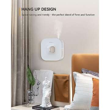 MEIDI Waterless Essential Oil Diffuser - Bluetooth Cordless Aromatherapy Diffuser with App Control, Smart Timer Setting, Hang-up Design and Wide Coverage for Home, Office, Hotel and SPA (White)