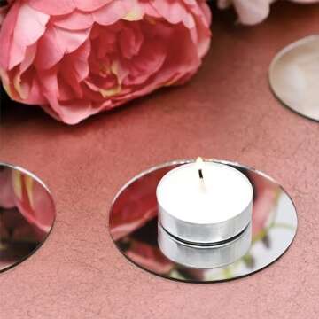 Juvale 50-Pack of Small Round Mirrors for Crafts, 3-Inch Glass Tile Circles for Wall and Table Decor, Mosaics, DIY Home Projects, Decorations, Arts and Crafts Supplies