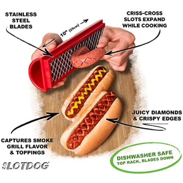 SLOTDOG Hot Dog Slicer Stainless Steel BBQ Cutter