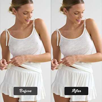 QUXIANG 5 Pairs Pasties Women Nipple Covers Reusable Adhesive Silicone Nippleless Covers (4 Round+1 Petal)