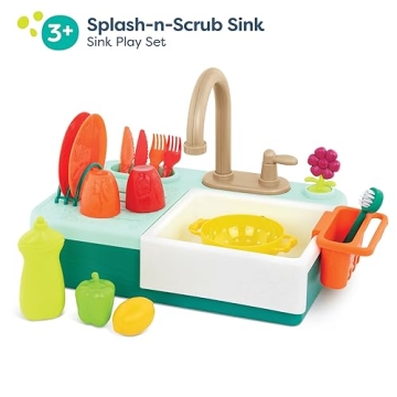 B. toys Splash-n-Scrub Sink Playset with Color Changing Accessories
