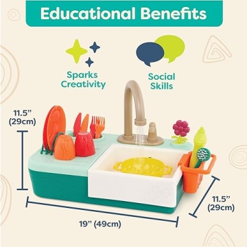 B. toys Splash-n-Scrub Sink Playset with Color Changing Accessories