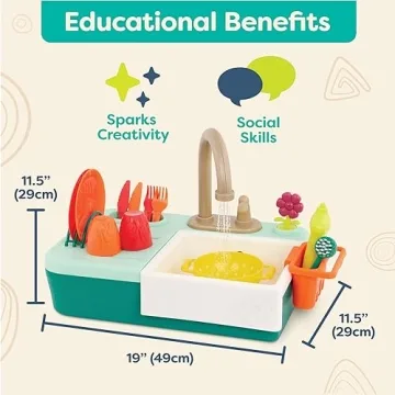 B. toys Splash-n-Scrub Sink Playset with Color Changing Accessories