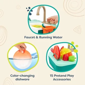 B. toys Splash-n-Scrub Sink Playset with Color Changing Accessories